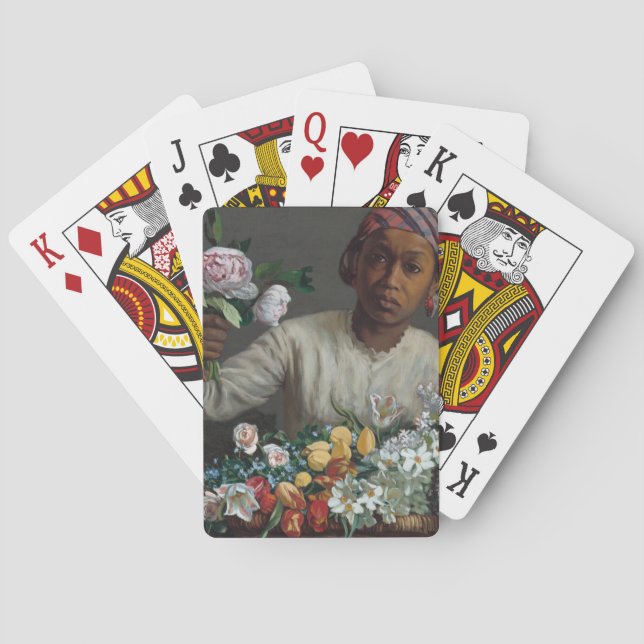 Young Woman with Peonies | Frédéric Bazille Playing Cards (Back)