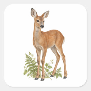 Young Woodland Deer for a Nature Journal Square Sticker