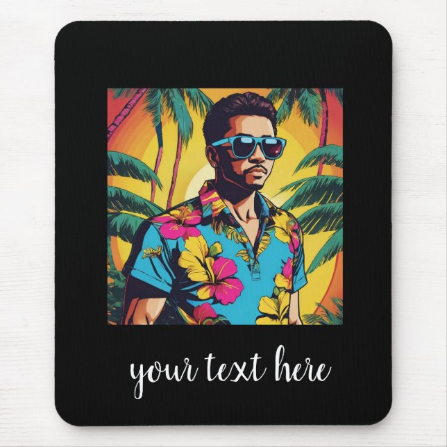 younger hawaian men mouse mat (Front)