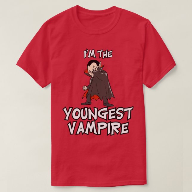 Youngest Vampire Halloween Matching Family Costume T-Shirt (Design Front)