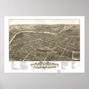 Youngstown Ohio 1882 Antique Panoramic Map Poster