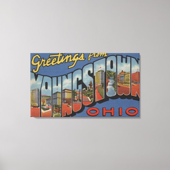 Youngstown, Ohio - Large Letter Scenes Canvas Print (Front)