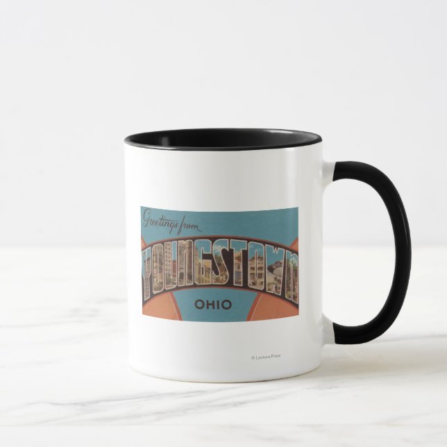 Youngstown, Ohio - Large Letter Scenes Mug (Right)