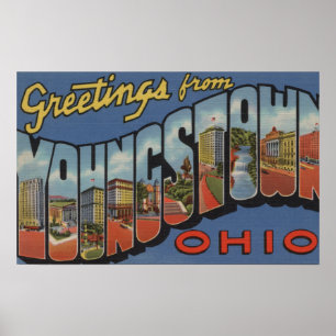 Youngstown, Ohio - Large Letter Scenes Poster