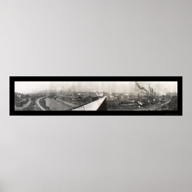 Youngstown Panoramic Photo 1905 Poster (Front)