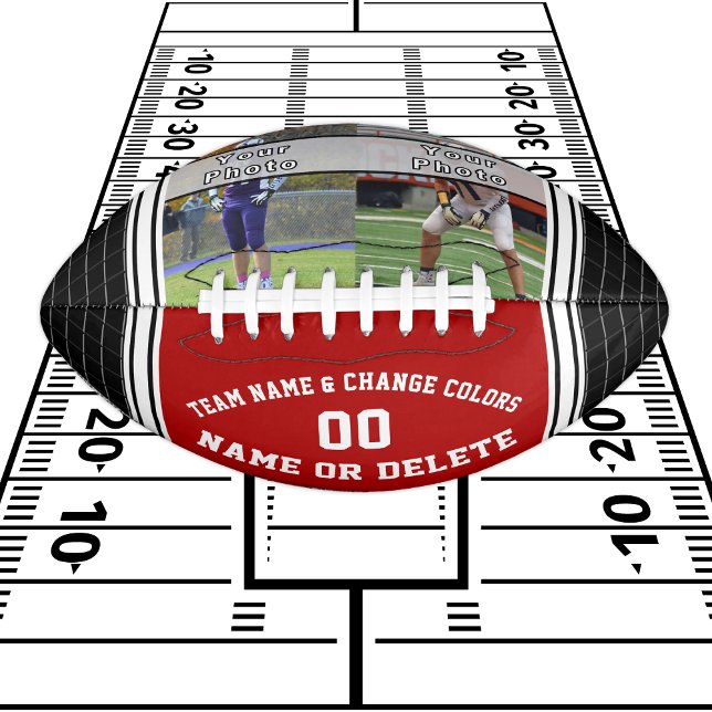 Your 1 or 2 Photo Personalized Football Balls, Red American Football (Creator Uploaded)