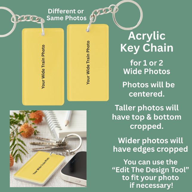 Your 1 or 2 Wide Train Photo  Key Ring (Creator Uploaded)