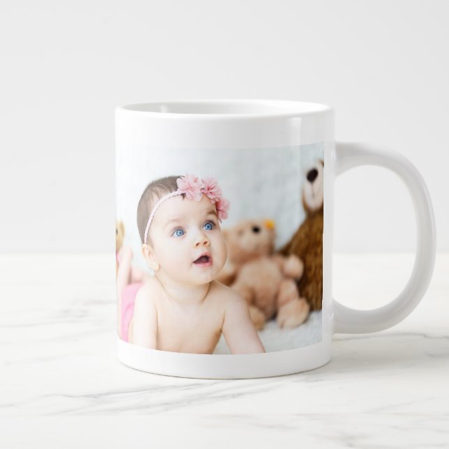 YOUR 2 photo collage | friends family corporate Large Coffee Mug (Right)