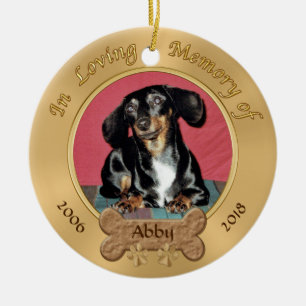 Your 2 Photos and Text In Loving Memory Ornament