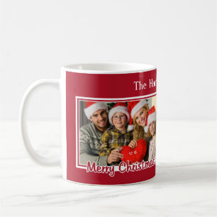 YOUR 2 PHOTOS & NAME custom Christmas mugs