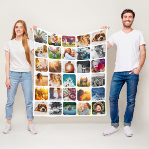 Your 30 Photos Blanket Soft Rounded Square Collage
