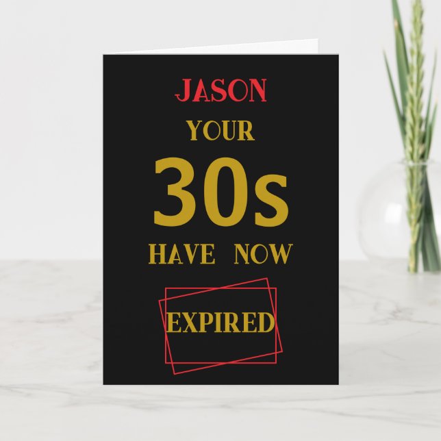 Your 30s Have Expired Card (Front)