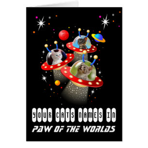 Your 3 Cats in an Alien Spaceship UFO Sci Fi Scene