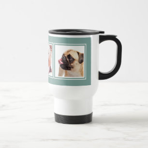 YOUR 3 PHOTOS / dogs custom color mugs