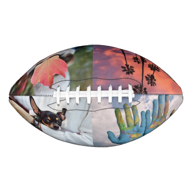YOUR 4 PHOTOS custom football American Football (Front)