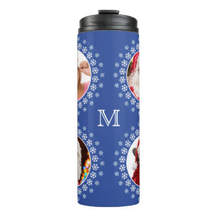 YOUR 4 PHOTOS in a Snowflake Frame custom tumbler