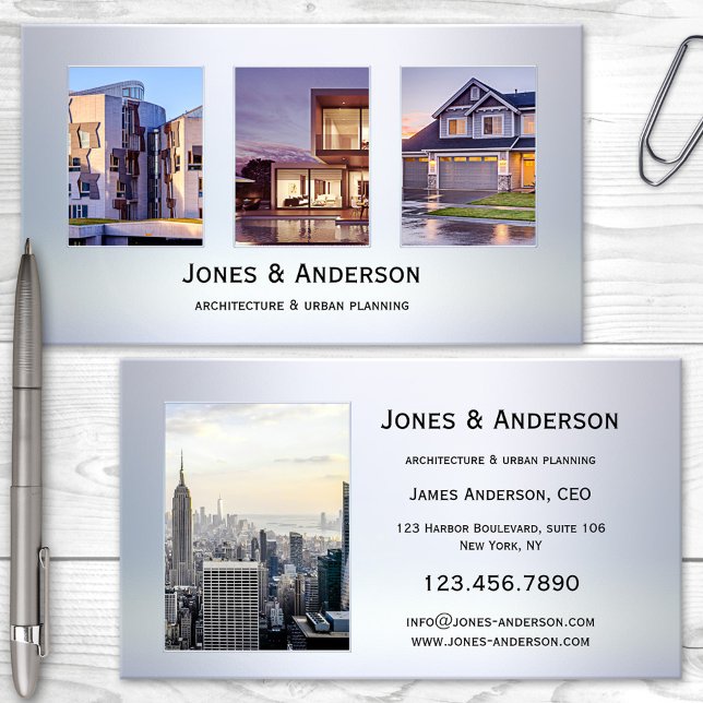 Your 4 Photos Metallic Portfolio Business Card (Creator Uploaded)