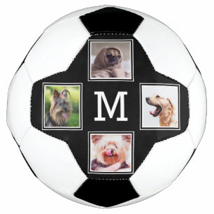 YOUR 4 PHOTOS & MONOGRAM soccer ball