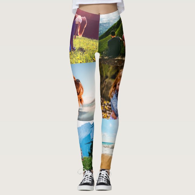 Your 6 Photos Template Edge Print Leggings (Front)
