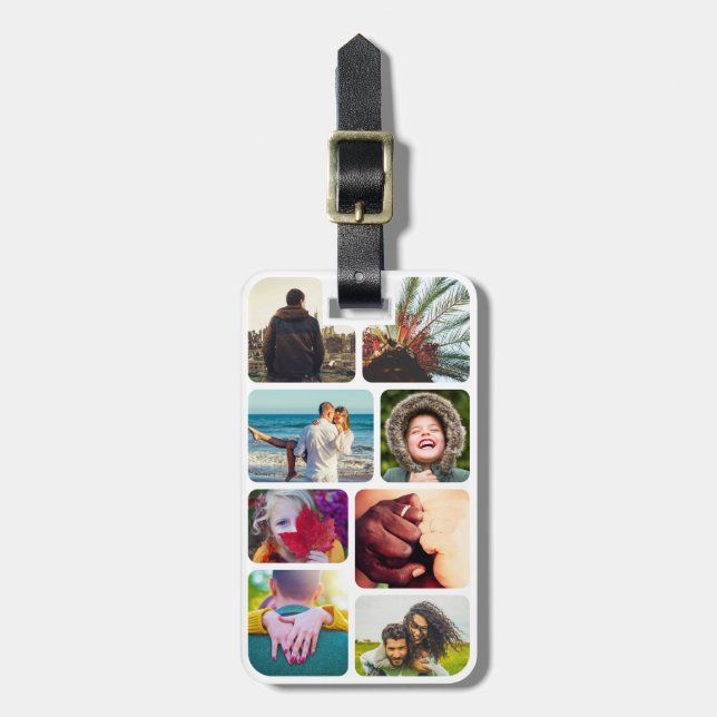 Your 8 Photo Luggage Travel Tag (Front Vertical)
