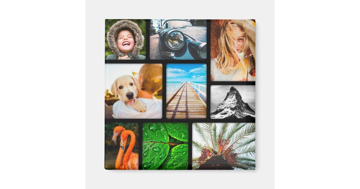 Your 9 Photo Collage Framed Black Zazzle
