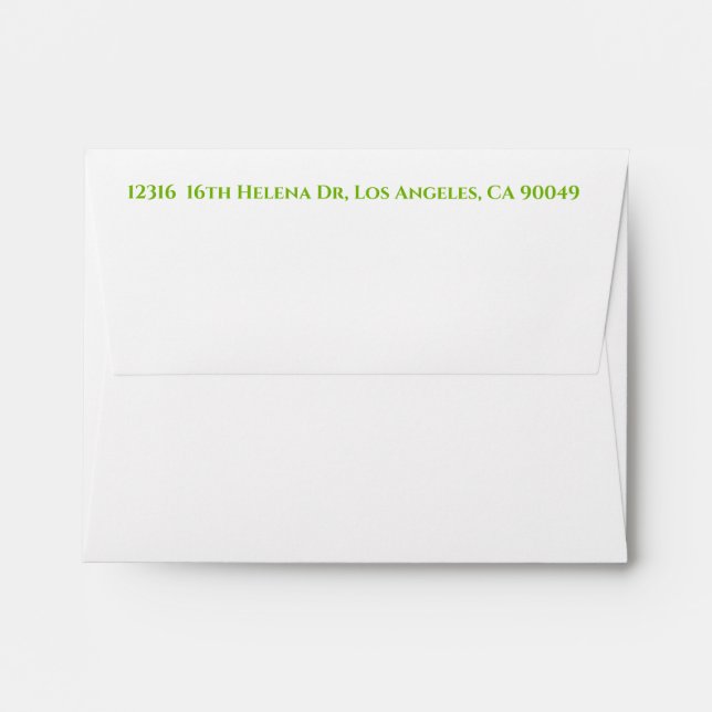 YOUR ADDRESS in PARROT GREEN on back of envelope (Back (Top Flap))