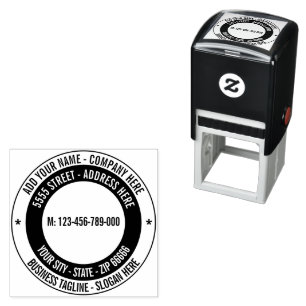 Your Address Name Round Self-inking Stamp