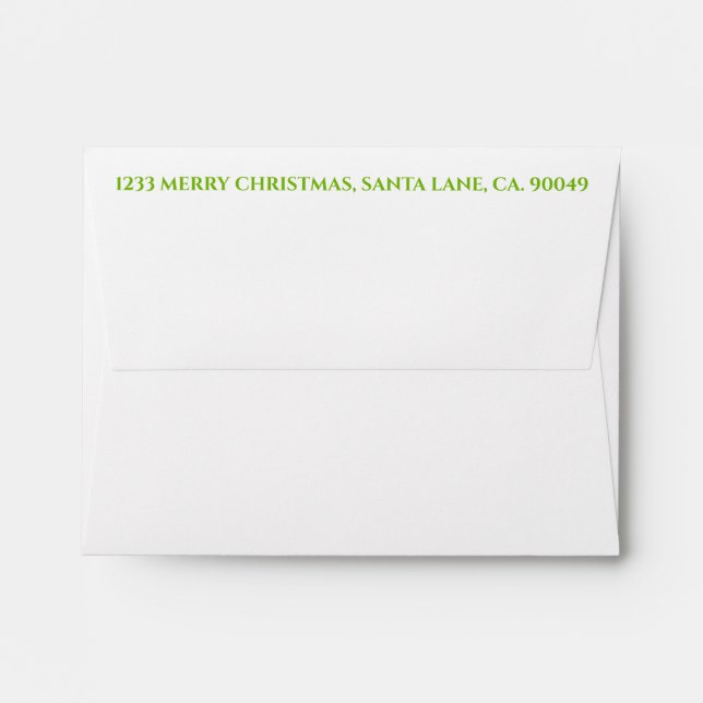 YOUR ADDRESS on Back:  CHOOSE COLOR OF ENVELOPES! Envelope (Back (Top Flap))