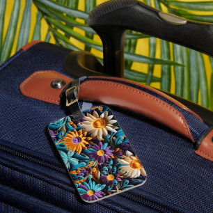Your Adventure Awaits! Quilled Colourful Floral  Luggage Tag
