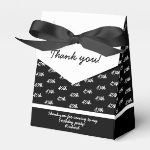 Your Age Offset Number Pattern - Black/White Favour Box