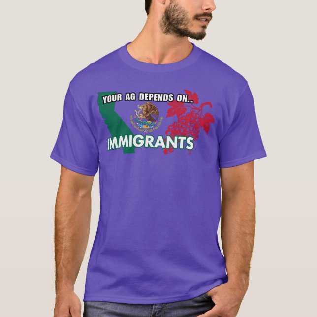 Your Agriculture Depends On Immigrants California  T-Shirt (Front)