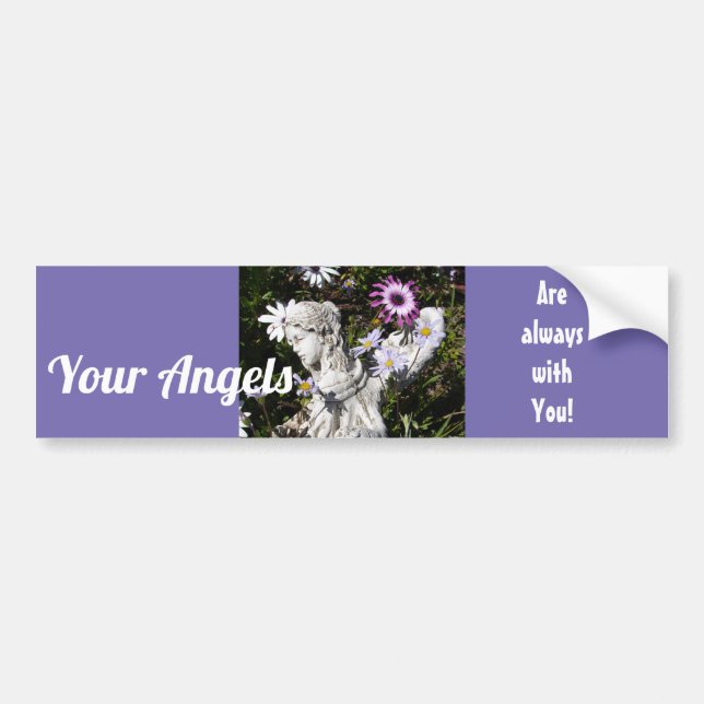 Your Angels Are Always with You Floral Angel Bumper Sticker (Front)