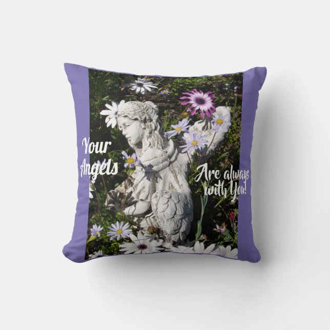 Your Angels Are Always with You Floral Angel Cushion (Front)
