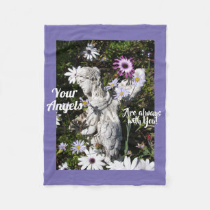Your Angels Are Always with You Floral Angel Fleece Blanket