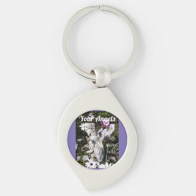 Your Angels Are Always with You Floral Angel Key Ring (Front)
