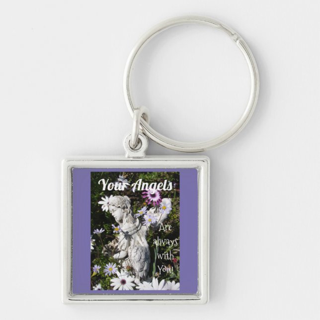 Your Angels Are Always with You Floral Angel Key Ring (Front)