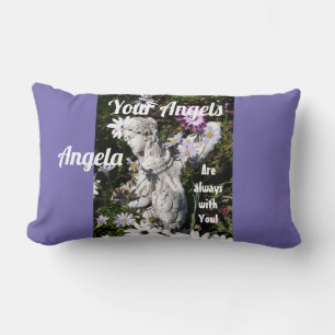 Your Angels Are Always with You Floral Angel Lumbar Cushion