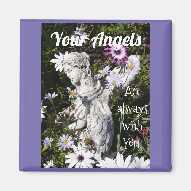 Your Angels Are Always with You Floral Angel Magnet (Front)