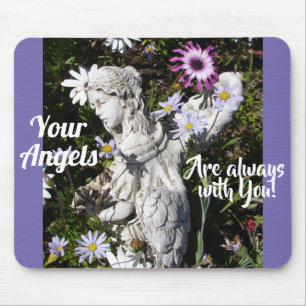 Your Angels Are Always with You Floral Angel Mouse Mat
