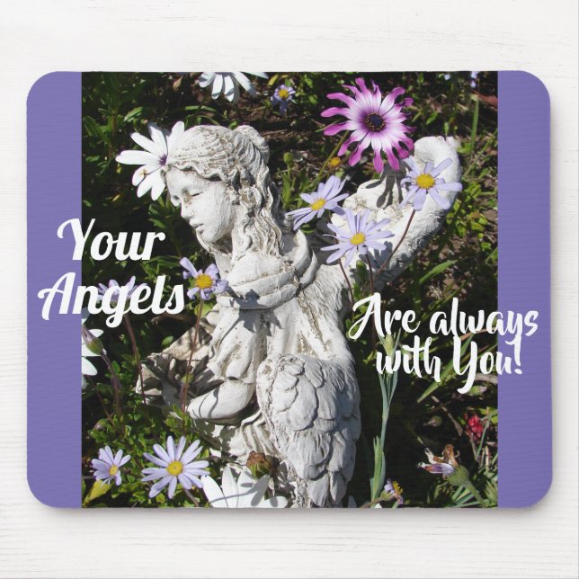 Your Angels Are Always with You Floral Angel Mouse Mat (Front)