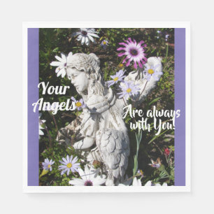 Your Angels Are Always with You Floral Angel Napkin