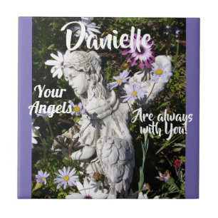 Your Angels Are Always with You Floral Angel Tile