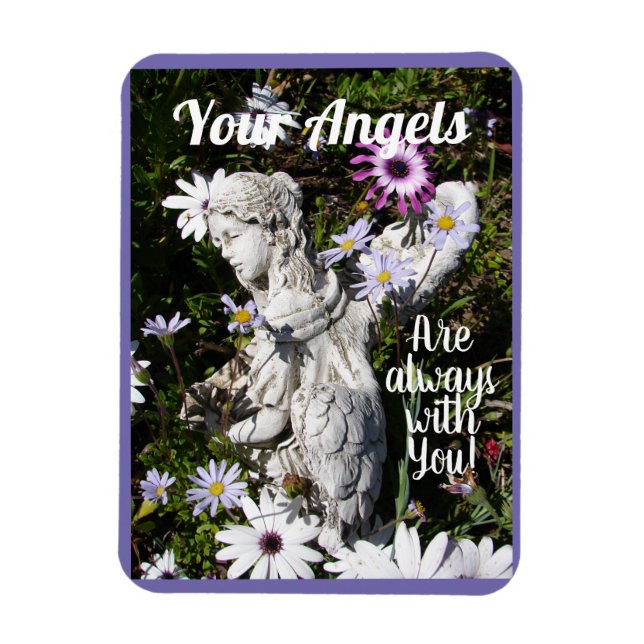 Your Angels Are Always with You Floral Flower Magnet (Vertical)
