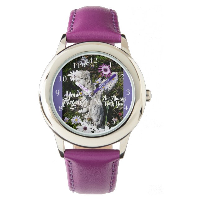 Your Angels Are with You Purple Girls Name Watch (Front)