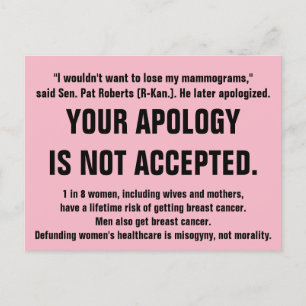 Your Apology is Not Accepted. Postcard