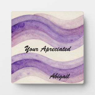 Your Appreciated Retro Watercolor Wavy Purple Name Plaque