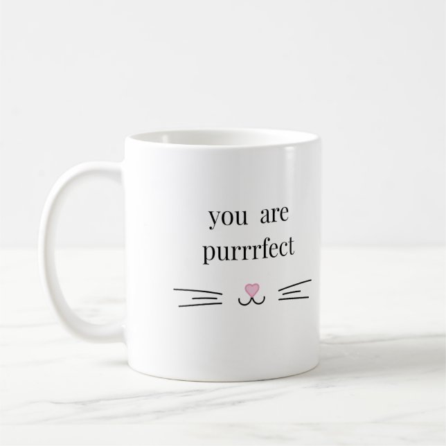 Your are perfect cat pun Mug for cat parents white (Left)