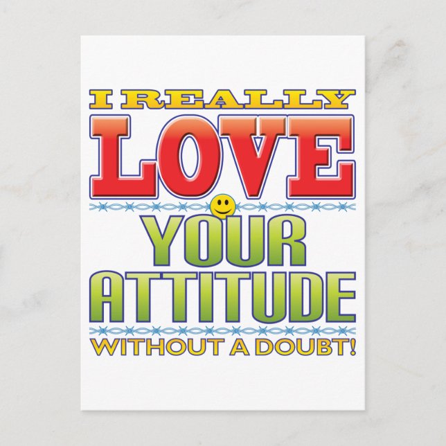 Your Attitude Love Face Postcard (Front)
