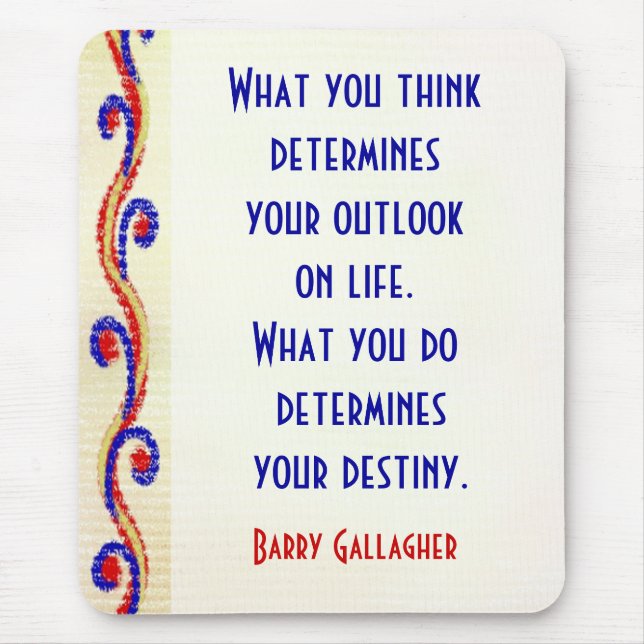 Your Attitude Motivational Quotes Mousepad (Front)