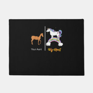 Your Aunt My Aunt Unicorn T-Shirt _ Funny Rainbow  Doormat